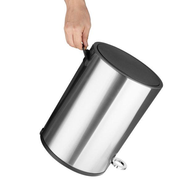 Jantex Round Brushed Steel Pedal Bin 3Ltr
