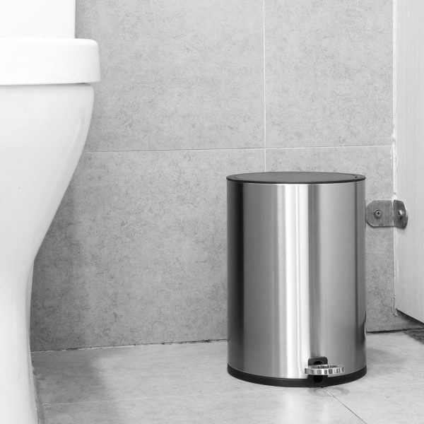 Jantex Round Brushed Steel Pedal Bin 3Ltr