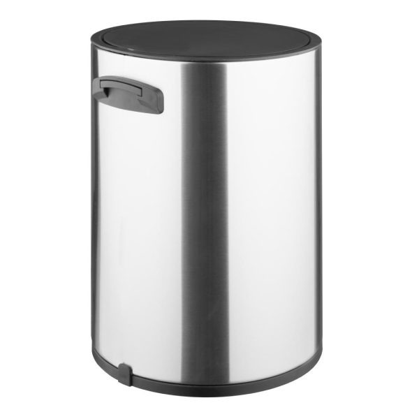 Jantex Round Brushed Steel Pedal Bin 6Ltr