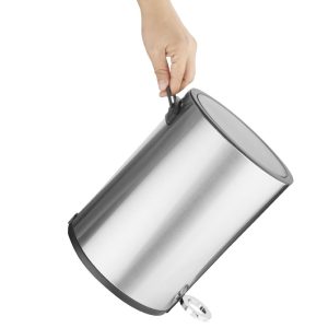 Jantex Round Brushed Steel Pedal Bin 6Ltr