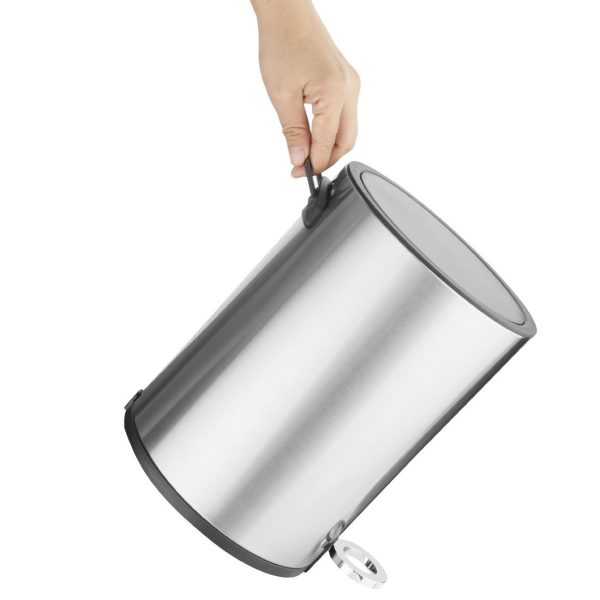 Jantex Round Brushed Steel Pedal Bin 6Ltr