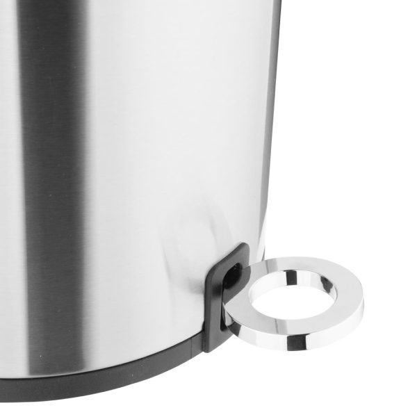 Jantex Round Brushed Steel Pedal Bin 6Ltr