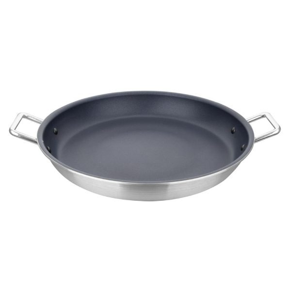 Vogue Aluminium Non-stick Teflon Platinum Plus Paella Pan 45cm
