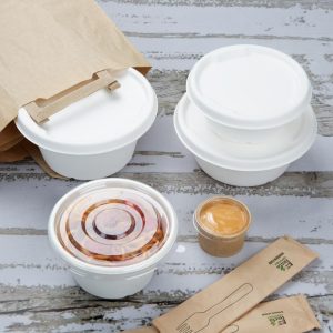 Fiesta Compostable Bagasse Bowl Base 900ml (Pack of 50)