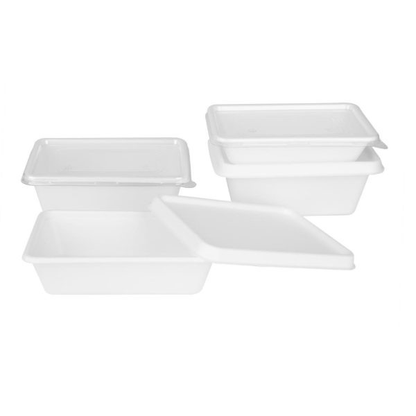 Fiesta Compostable Bagasse Food Container Bases 800ml (Pack of 100)