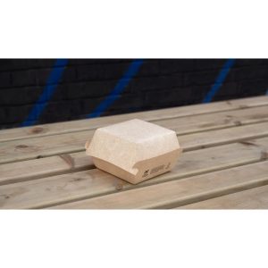 Notpla Clamshell Burger Boxes – Kraft (Pack of 200)