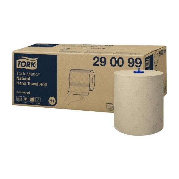 Tork Matic Natural Hand Towel Roll Advanced H1 150m (Pack of 6)