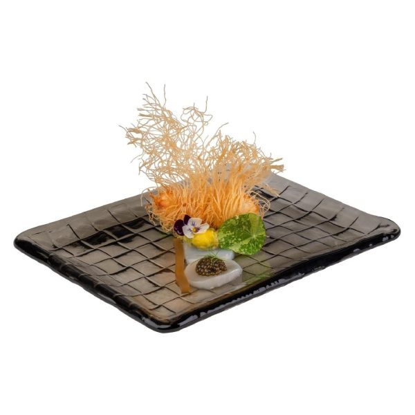 APS Takashi Sushi Board French Grey Glass 230x180mm