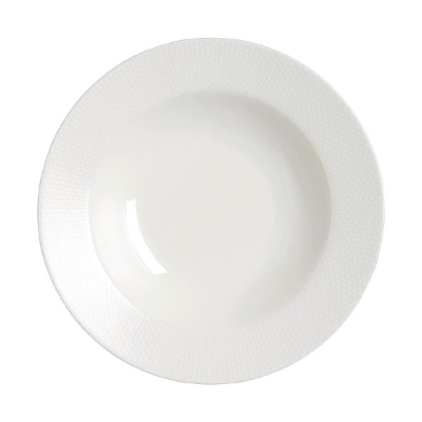 William Edwards Quanta Large Rim Bowls – Classic White 280mm (Pack of 6)
