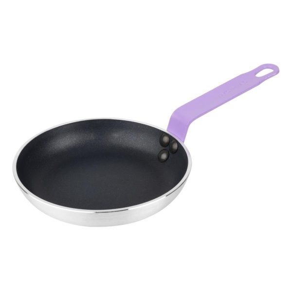Hygiplas Aluminium Non-Stick Teflon Platinum Plus Frying Pan with Purple Handle 20cm