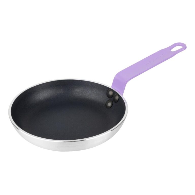 Hygiplas Aluminium Non-Stick Teflon Platinum Plus Frying Pan with Purple Handle 20cm