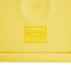 Hygiplas Square Food Storage Container Lid Yellow Large