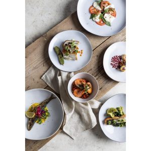 Olympia Raw Recycled Clay Charcoal Coupe Plates 260mm (Pack of 6)