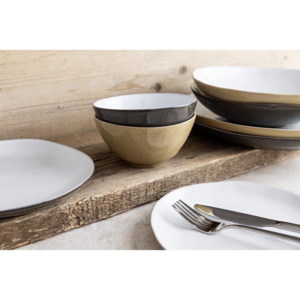 Olympia Raw Recycled Clay Charcoal Coupe Bowls 230mm (Pack of 6)