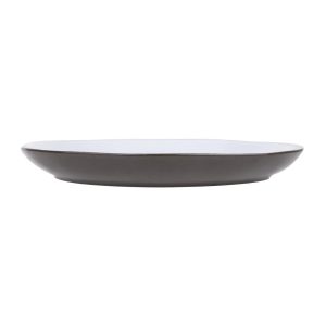 Olympia Raw Recycled Clay Charcoal Coupe Plates 260mm (Pack of 6)