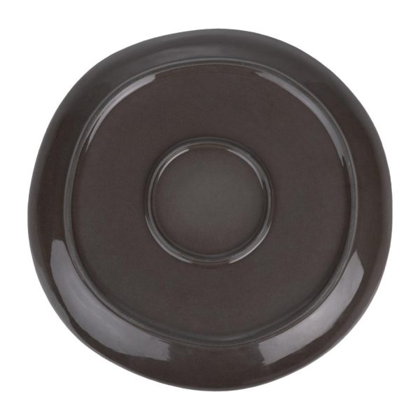 Olympia Raw Recycled Clay Charcoal Coupe Plates 260mm (Pack of 6)