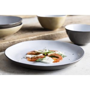 Olympia Raw Recycled Clay Charcoal Coupe Plates 260mm (Pack of 6)