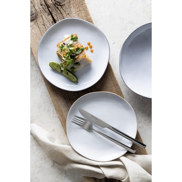 Olympia Raw Recycled Clay Charcoal Coupe Plates 220mm (Pack of 6)