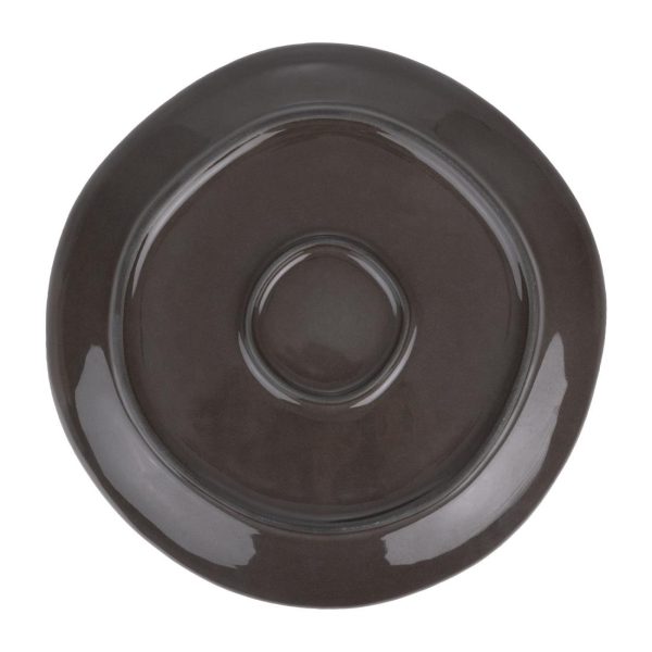 Olympia Raw Recycled Clay Charcoal Coupe Plates 220mm (Pack of 6)