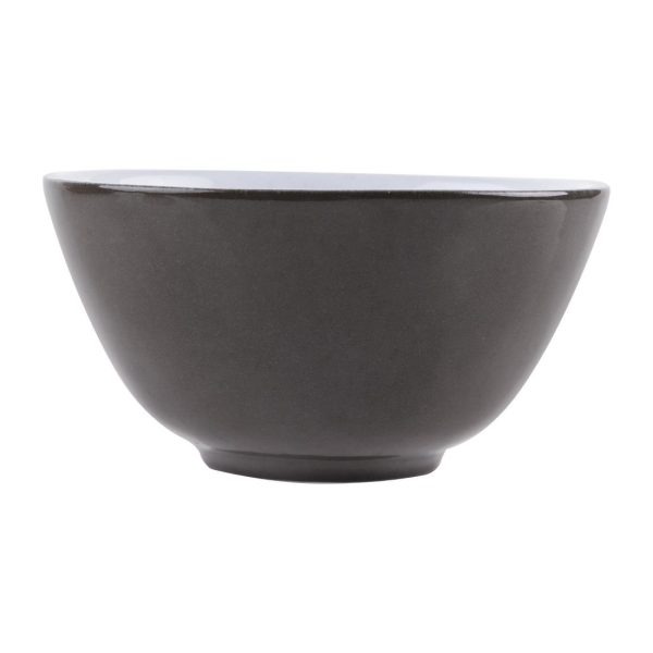 Olympia Raw Recycled Clay Charcoal Deep Bowls 140mm (Pack of 6)