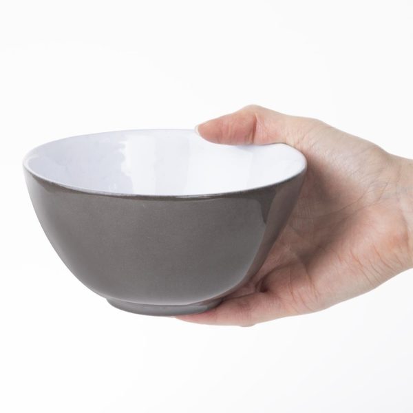 Olympia Raw Recycled Clay Charcoal Deep Bowls 140mm (Pack of 6)