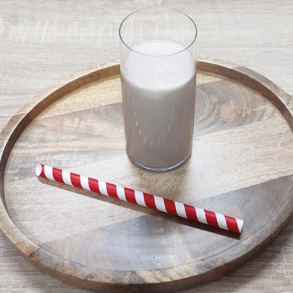 Fiesta Compostable Bubble Tea Straw Red & White 12x210mm (Pack of 150)