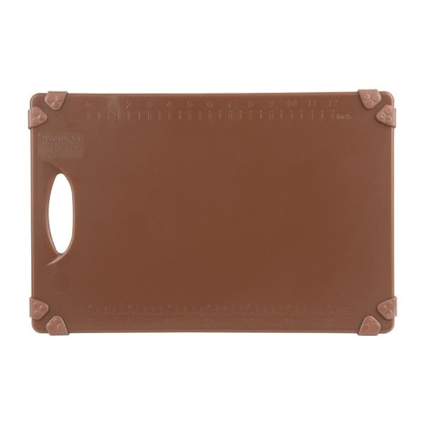 Hygiplas Commercial Grip Chopping Board Brown 458x306mm