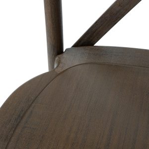 Bolero Manhattan Cross-Back Resin Chairs Dark Wood Effect (4 Pack)
