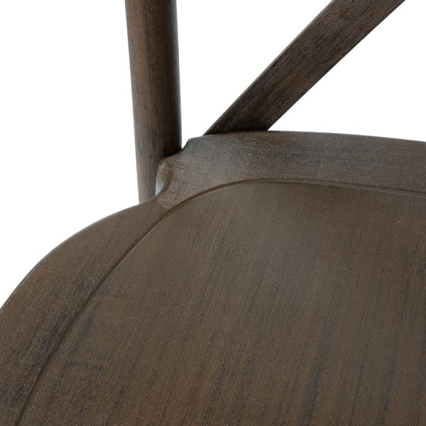 Bolero Manhattan Cross-Back Resin Chairs Dark Wood Effect (4 Pack)