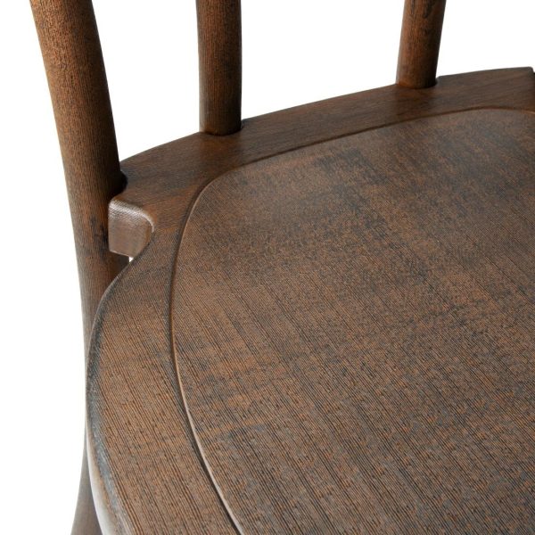Bolero Soho Bentwood Style Resin Chairs Walnut (4 Pack)