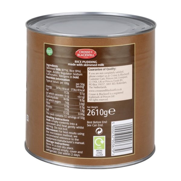 Crosse & Blackwell Rice Pudding 2.61kg