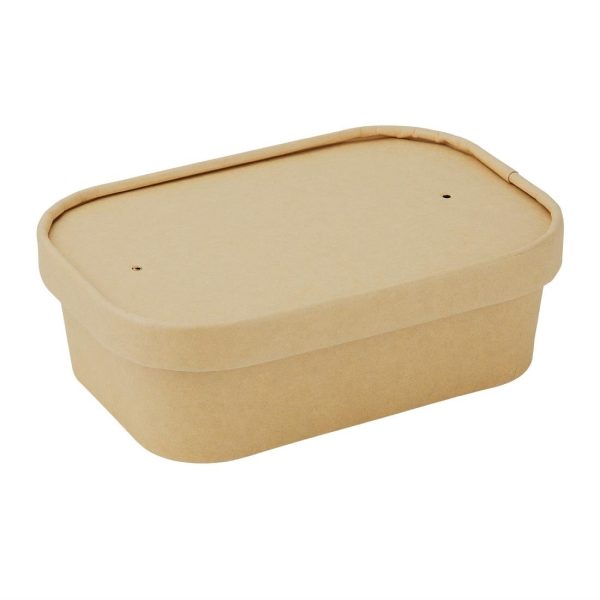 Fiesta Recyclable Paper Lids for Rectangular Containers (Pack of 300)