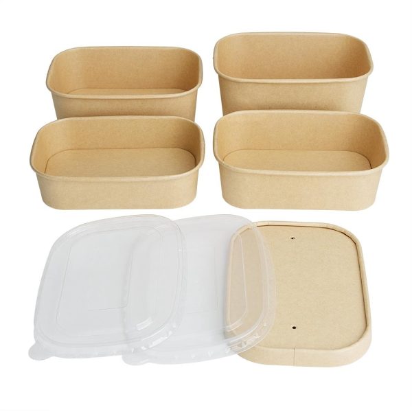 Fiesta Recyclable Paper Lids for Rectangular Containers (Pack of 300)