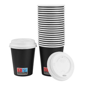 Nisbets Essentials Hot Cups and Lids Pack 8oz (Pack of 350)