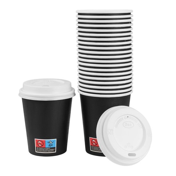 Nisbets Essentials Hot Cups and Lids Pack 8oz (Pack of 350)