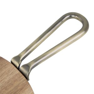 Olympia Round Paddle Board Acacia Wood With Metal Handle 458x305mm