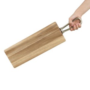 Olympia Rectangular Paddle Board Acacia Wood With Metal Handle 575x152mm