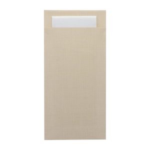 Europochette Extra Size Champagne Cutlery Pouch with White Airlaid Napkin (200 pack)