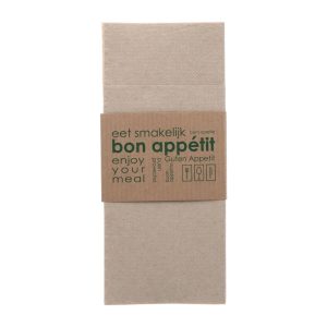 Europochette Kangaroo Fold Soft Kraft Napkins with Paper Sleeve (50 pack)
