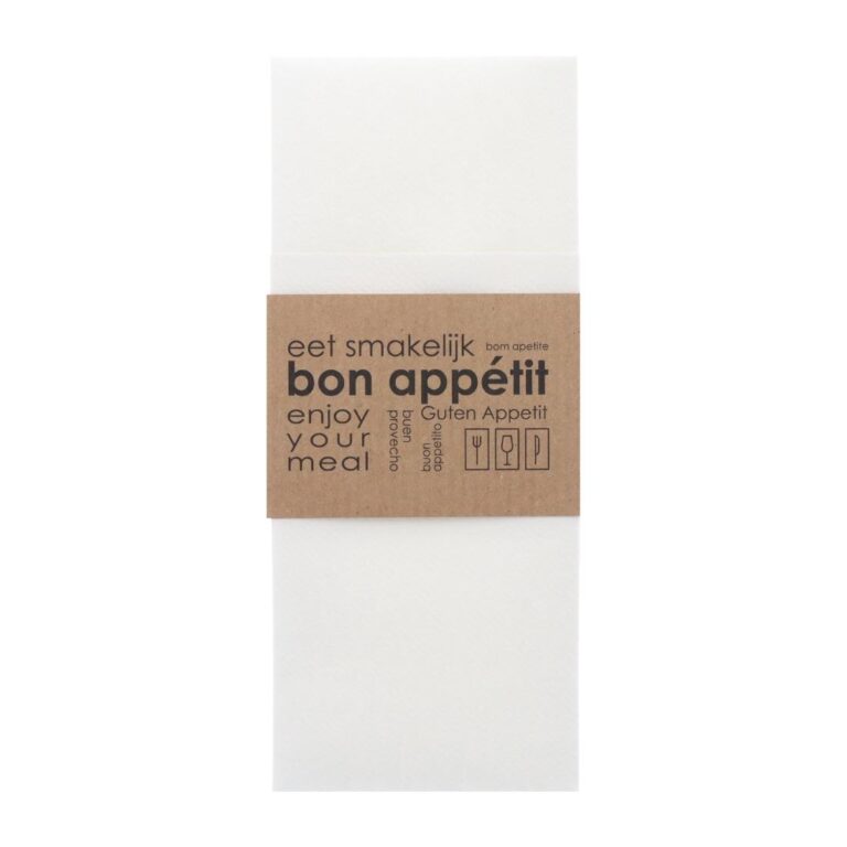 Europochette Kangaroo Fold Airlaid Napkins with Paper Sleeve (50 pack)