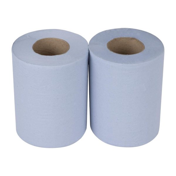 Nisbets Essentials Centrefeed Blue Rolls 2-Ply 320 Sheets (2 pack)