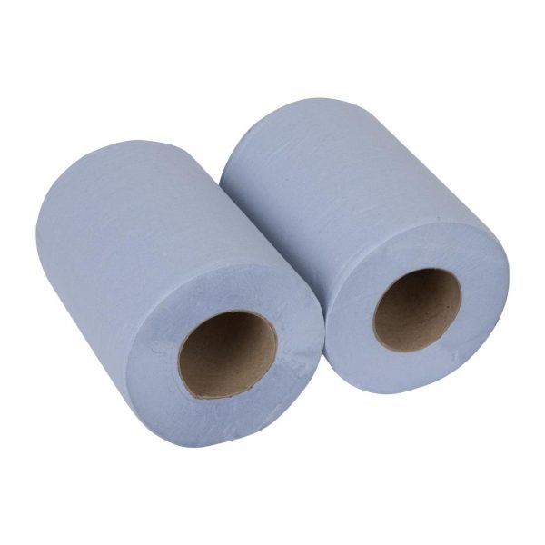 Nisbets Essentials Centrefeed Blue Rolls 2-Ply 320 Sheets (2 pack)