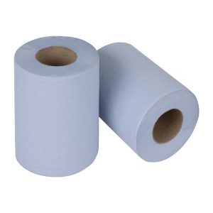 Nisbets Essentials Centrefeed Blue Rolls 2-Ply 320 Sheets (2 pack)
