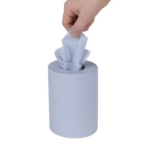 Nisbets Essentials Centrefeed Blue Rolls 2-Ply 320 Sheets (2 pack)