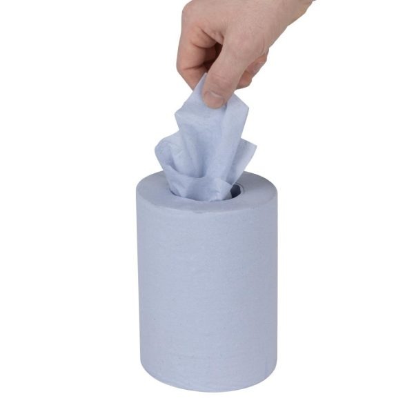 Nisbets Essentials Centrefeed Blue Rolls 2-Ply 320 Sheets (2 pack)