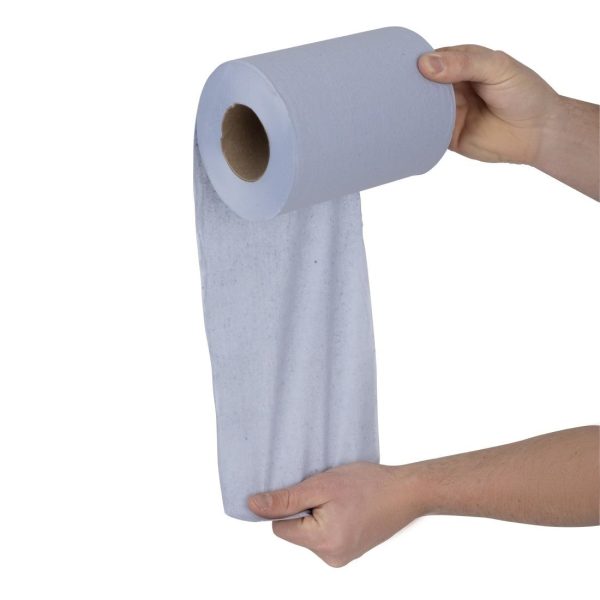 Nisbets Essentials Centrefeed Blue Rolls 2-Ply 320 Sheets (2 pack)