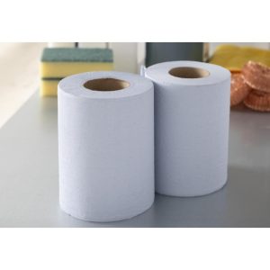 Nisbets Essentials Centrefeed Blue Rolls 2-Ply 320 Sheets (2 pack)
