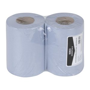 Nisbets Essentials Centrefeed Blue Rolls 2-Ply 320 Sheets (2 pack)