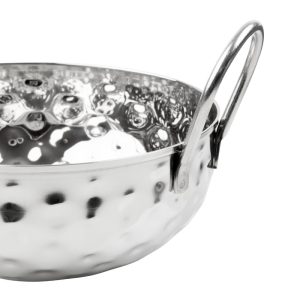 Olympia Table Presentation Hammered Kadai Dish Stainless Steel 150mm