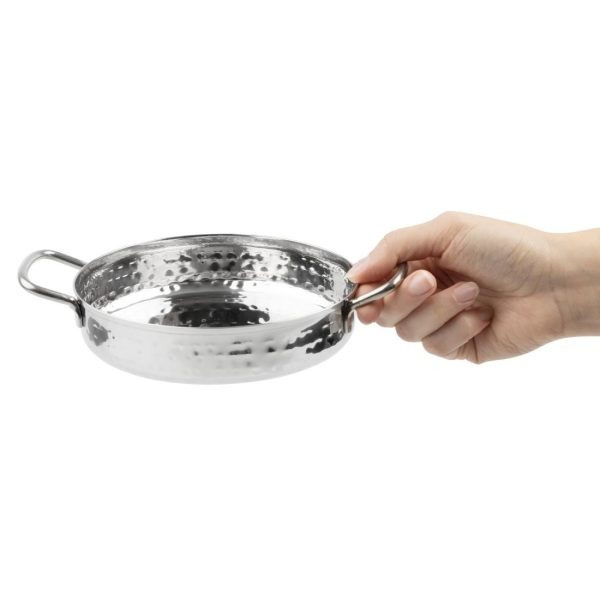 Olympia Table Presentation Handled Dish Stainless Steel Hammered 150mm
